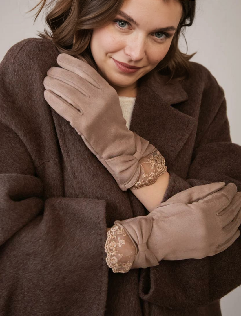Suede Romance Taupe - Handschoenen